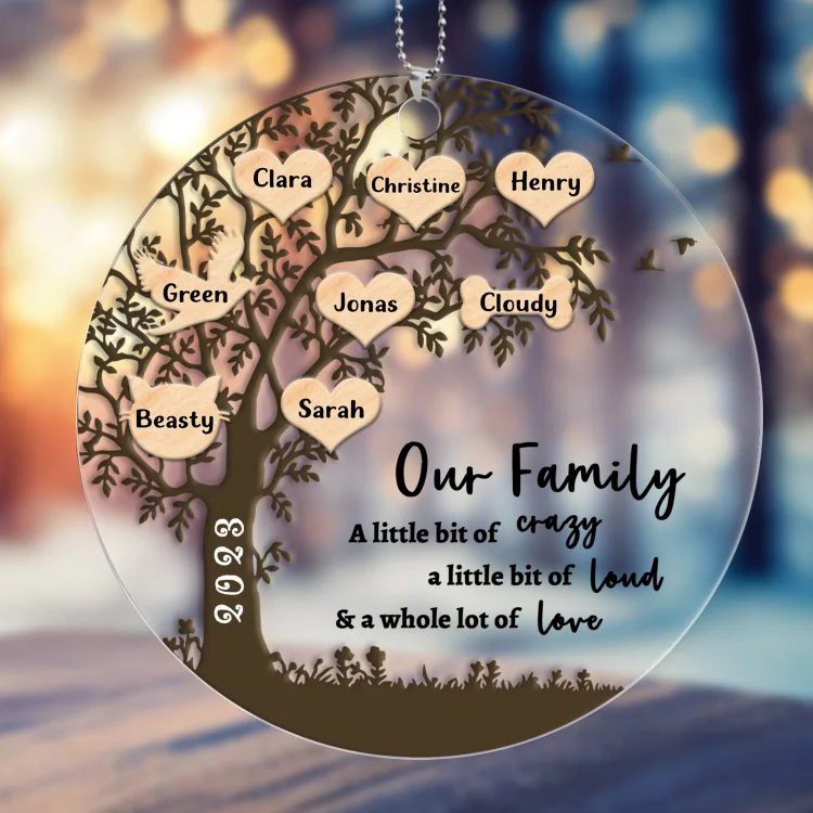 Acrylic Christmas Ornaments Customized 1–10 Names Round Ornaments Personalized Gifts for Family