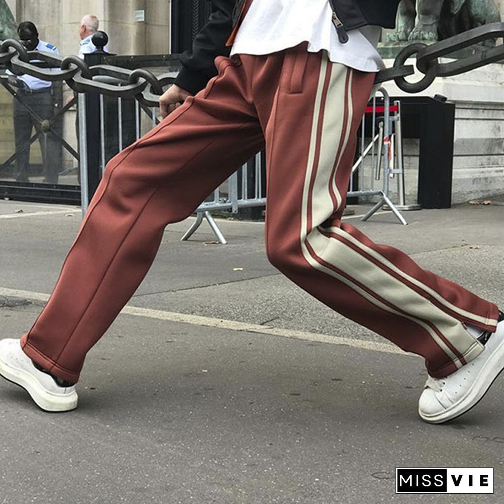 Unisex Street Trim Wide-Leg Pants