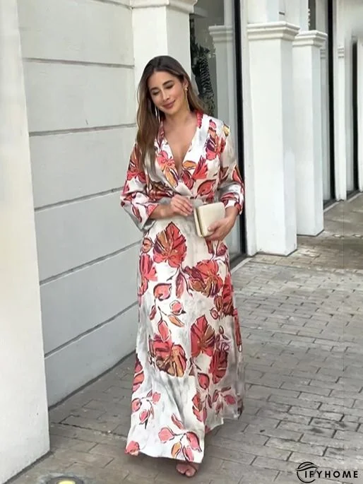 V Neck Ethnic Loose Vacation Dress | IFYHOME