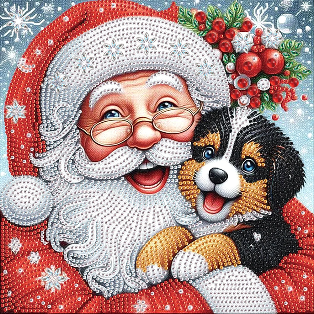 Partial Special-shaped Crystal Rhinestone Diamond Painting - Santa Claus(Canvas|30*30cm)