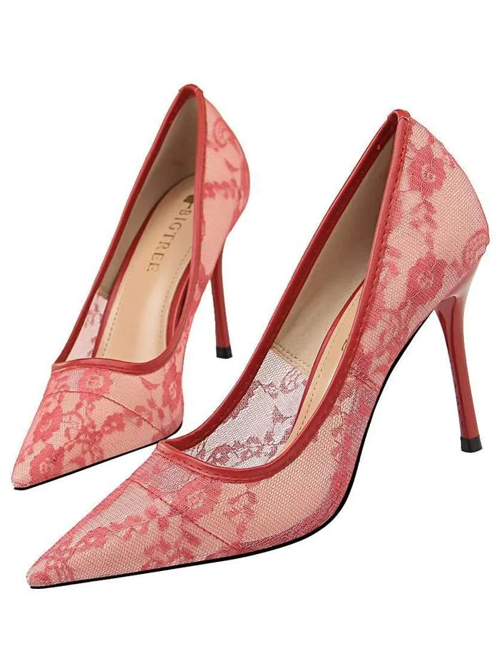 Sexy Lace High-heeled Hollow out Pump Shoes