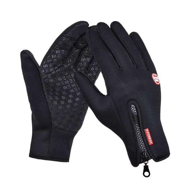 Outdoor Sports Hiking Winter Leather Soft Warm Bike Gloves For Men Women, Size:S 