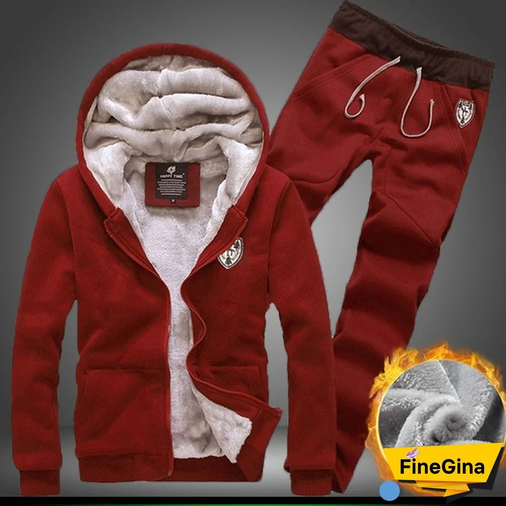 Jamickiki Winter Fashion New Casual Mens Hoodies Sweatshirts And Trousers, Coat, Jacket. (Coat+Pants) 4 Colors