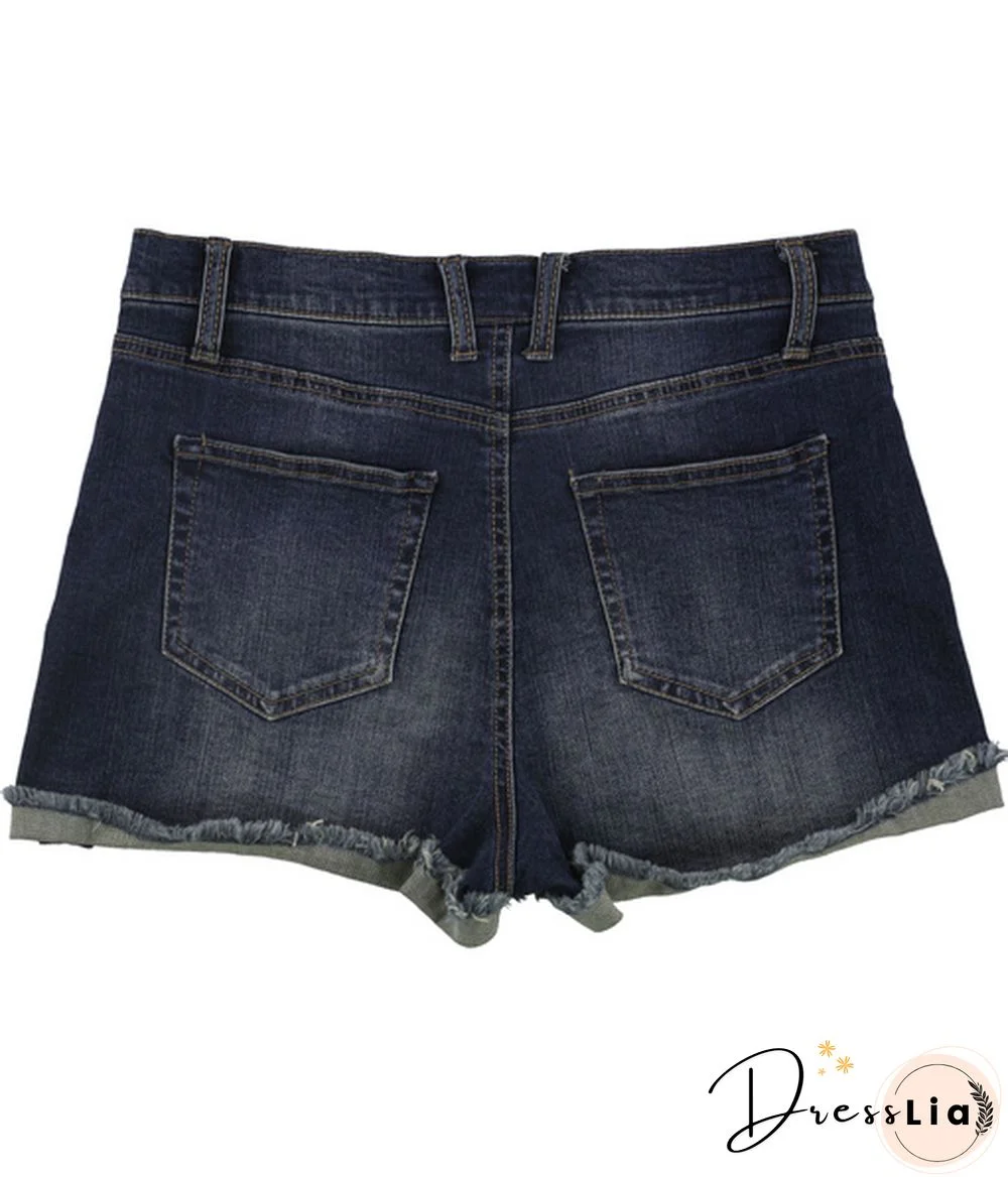 American Rag Womens Ripped Raw Edge Casual Denim Shorts