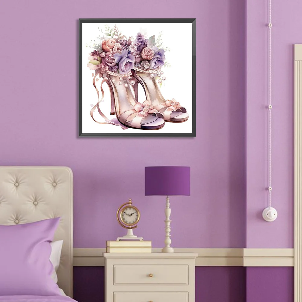 Diamond Painting - Full Round Drill - Flower High Heels(Canvas|30*30cm)