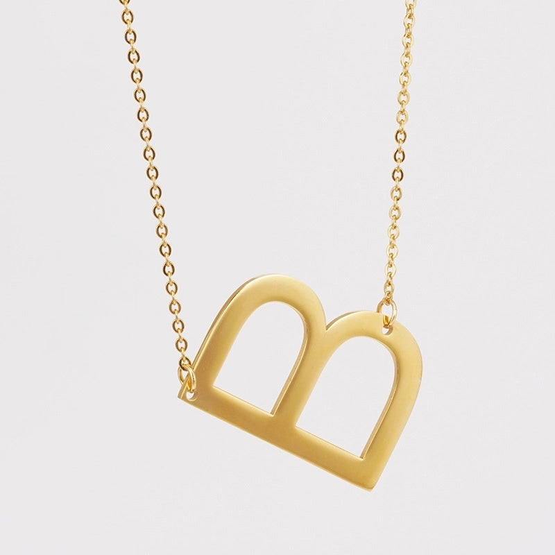 Minimalist Letter Stainless Steel Necklace Plating Stainless Steel Necklaces