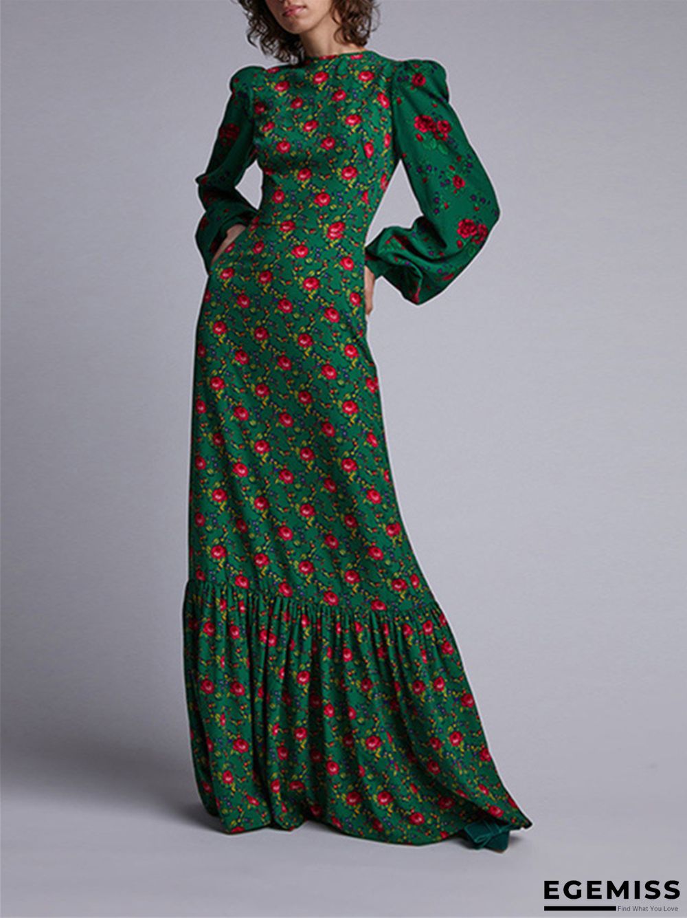 V-neck Printed Sexy Long Skirt | EGEMISS