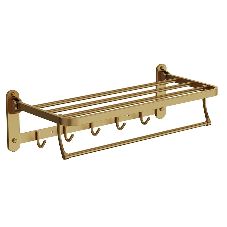 EVERSTEIN Wall Mounted Towel Rack in Brushed Gold SFS-2005-GD