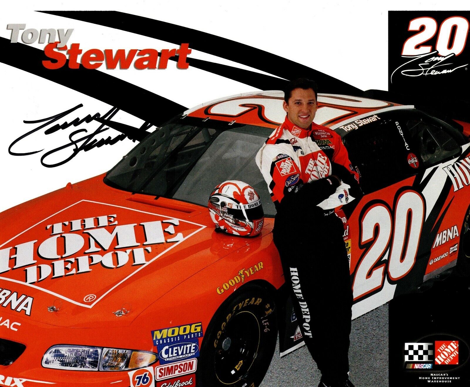 AUTOGRAPHED 8X10 PROMO CARD SIGNED BY TONY STEWART UACC COA