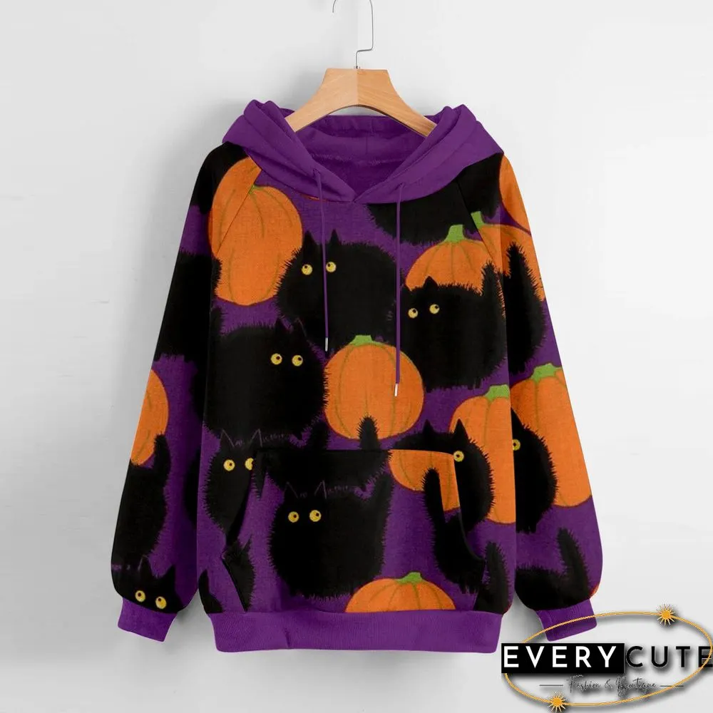 Long Sleeve Front Pocket Hooded Sweatshirt With Draw Sre