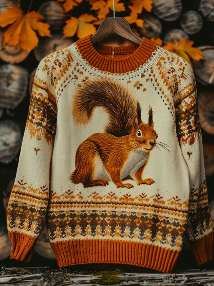 Squirrel Art Print Sweater