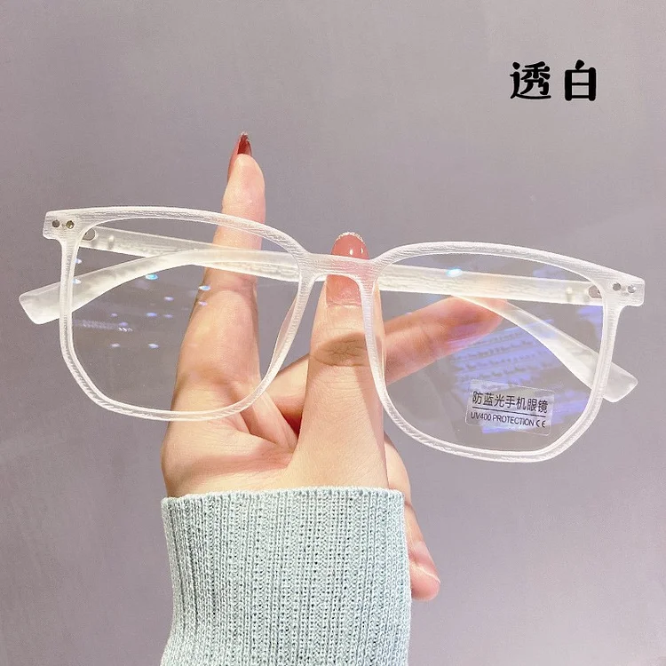 Traceeye Transparent Computer Glasses Frame Women Men Blue plating film polygon Eyewear Blocking Glasses Optical Spectacle Eyeglass