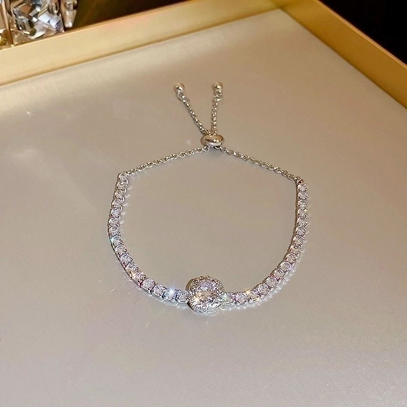 1 Piece Minimalist Square Copper Plating Inlay Zircon Bracelets