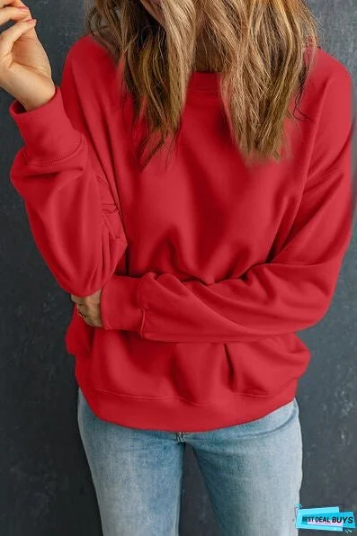 Round Neck Dropped Shoulder Sweatshirt