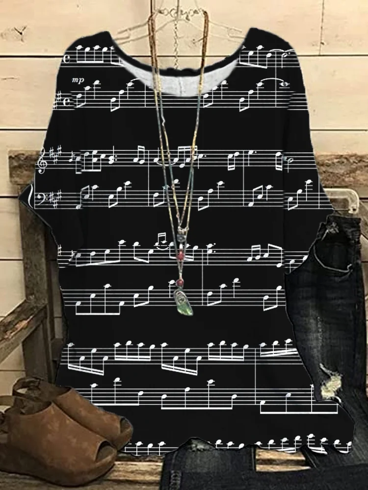 River Flows In You Partial Sheet Music Woven Tunic