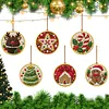 Christmas Acrylic Diamond Painting Ornament Kit 6Pcs for Adults