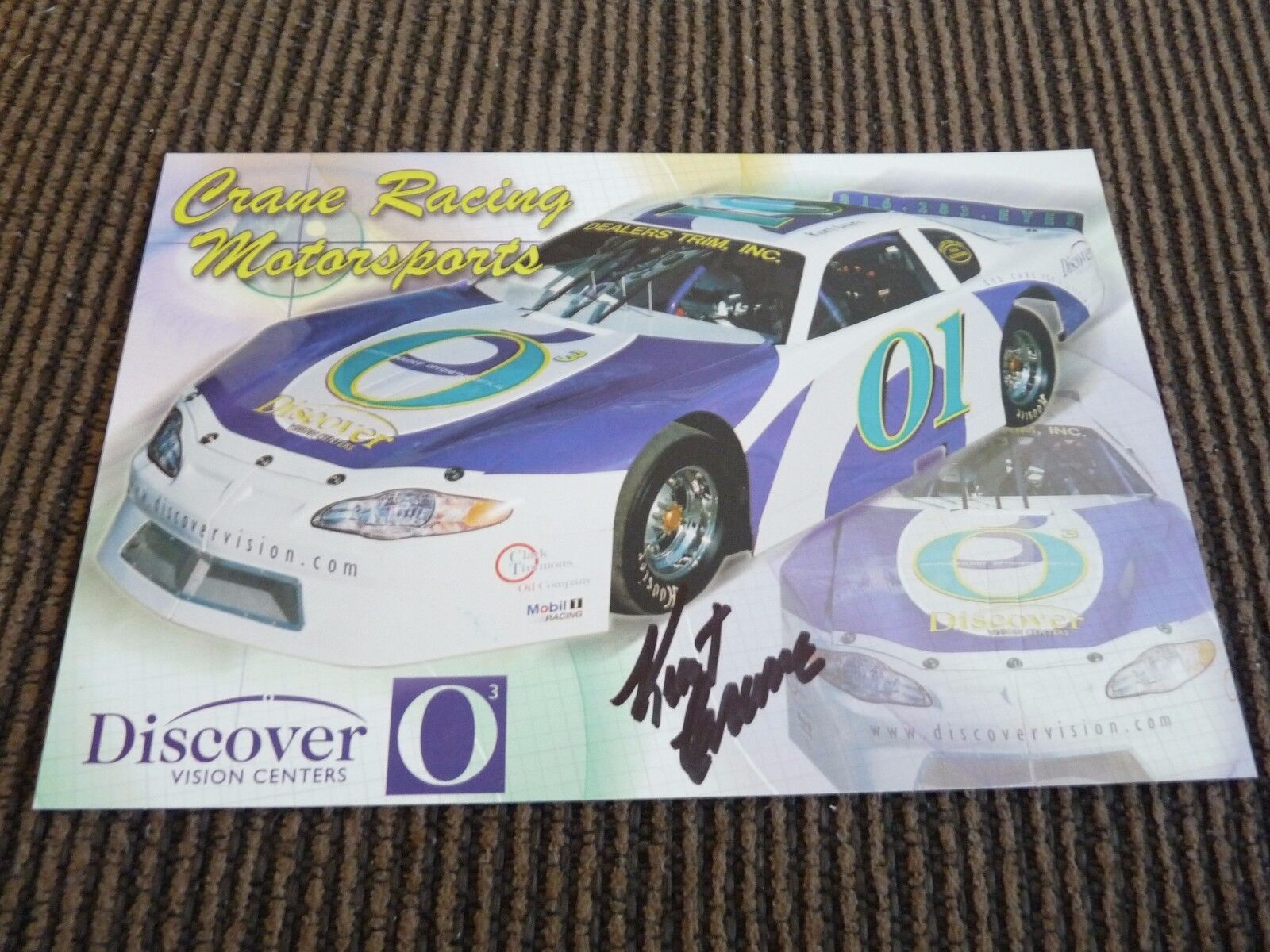 Kent Krane Signed Autographed Nascar 6 x 9