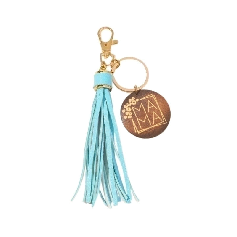 Minimalist Letter Pu Leather Metal Tassel Keychain