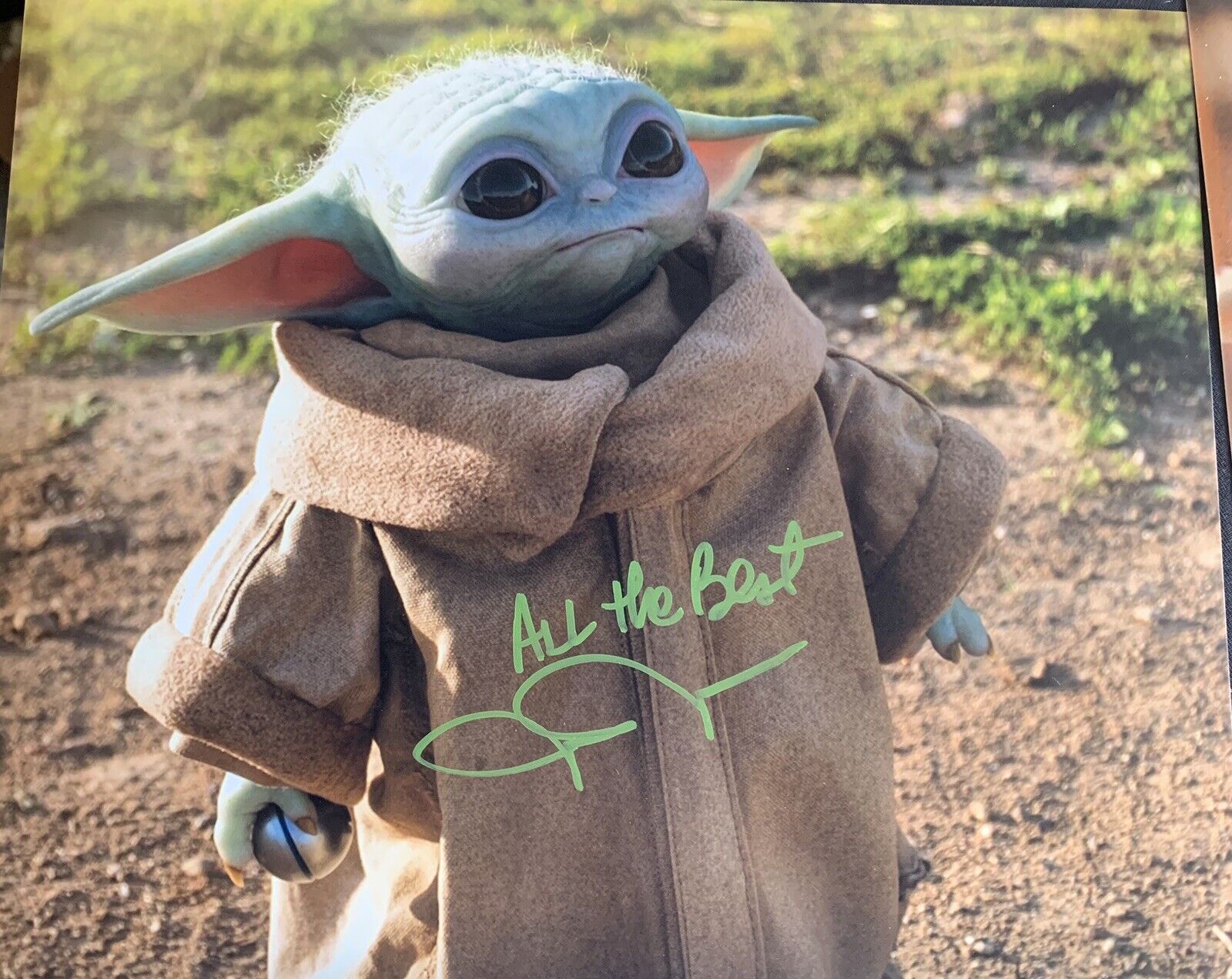 john rosengrant signed 8x10 Baby Yoda Photo Poster painting Pic The Mandalorian