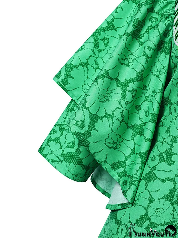 Plus Size Floral Print Maxi Dress with Side Slit