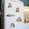 4PCS 2D/Flat Acrylic DIY Diamond Art Fridge Magnet Kit Maine Coon Design DIY Art Fridge Magnet Refrigerator Sticker Magnetic Diamond Art Decor Refrigerator Mailbox Home Decoration DIY Crafts