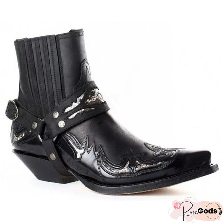 Manufacturer Direct Selling Men's Riding Boots With Low Heel Pointed Burnt Lace