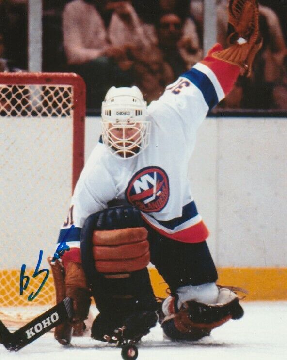 VINTAGE BILLY SMITH SIGNED NEW YORK NY ISLANDERS GOALIE 8x10 Photo Poster painting #1 Autograph