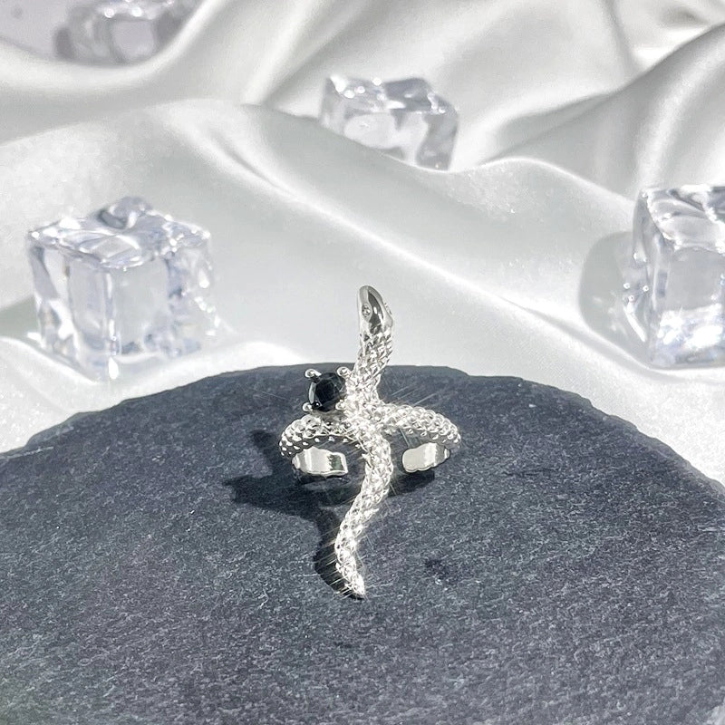 Hip-Hop Cool Style Snake Copper Plating Inlay Rhinestones Open Rings