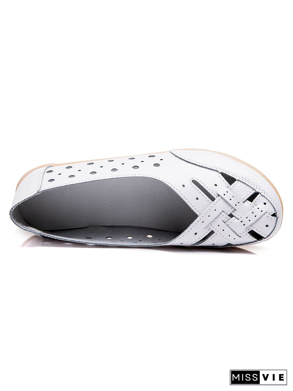 Hollow Leather Soft Sole Shoes