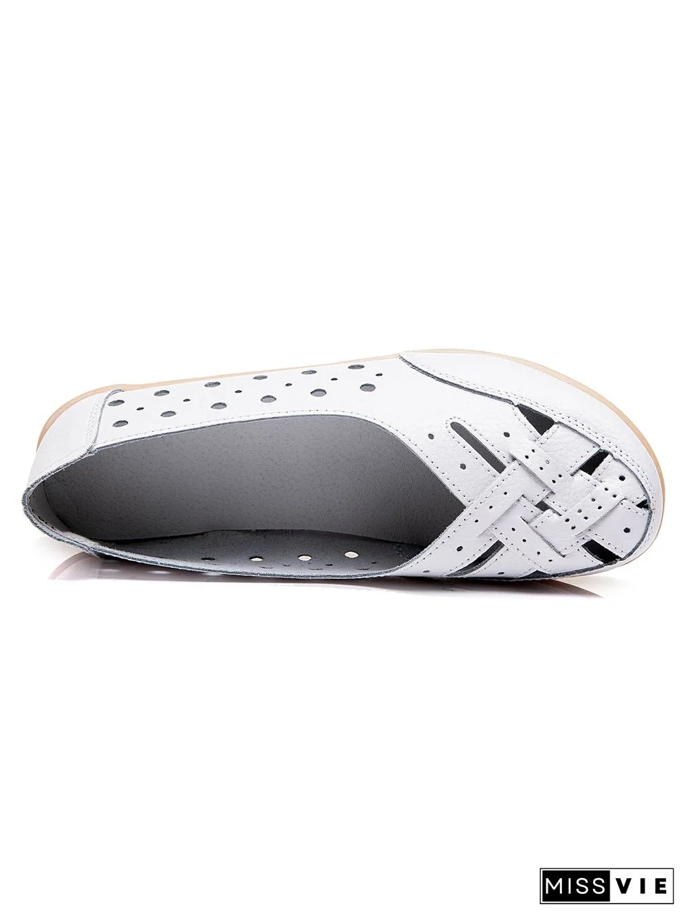 Hollow Leather Soft Sole Shoes