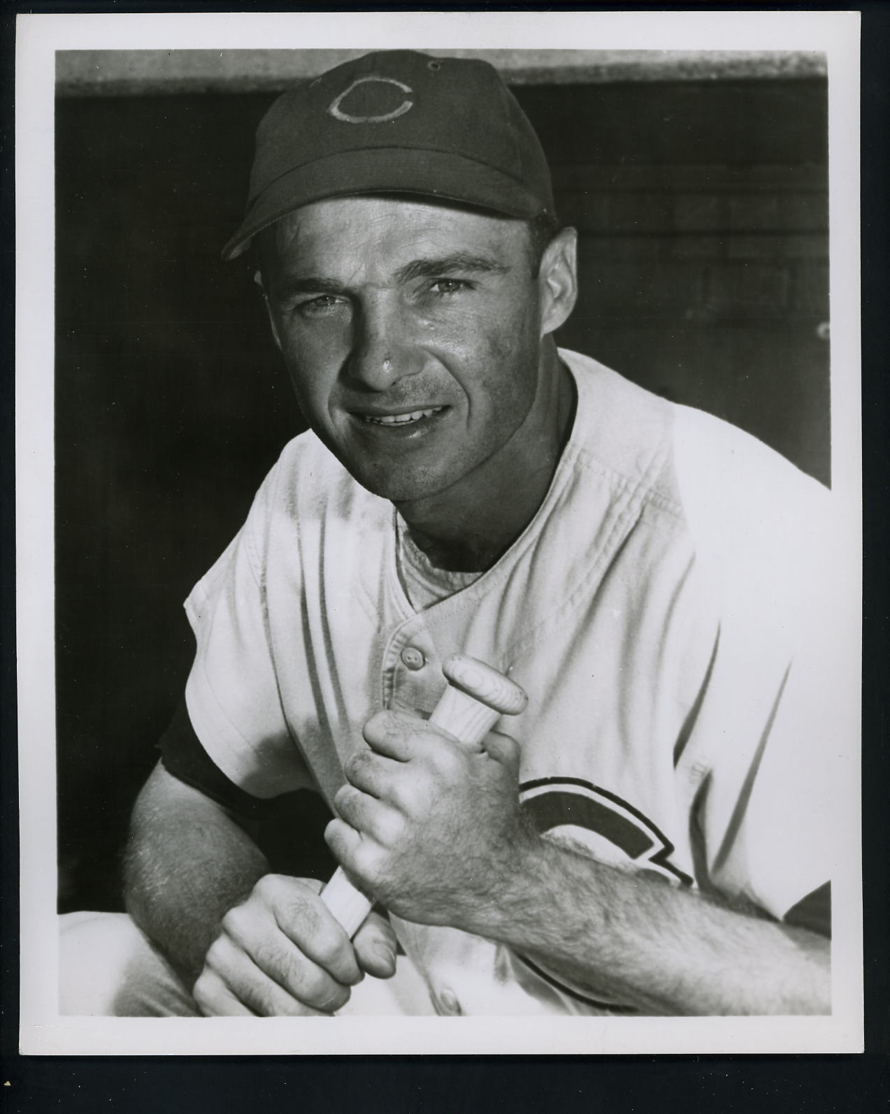 Frank Baumholtz circa 1951 - 1955 Press Wire Photo Poster painting Chicago Cubs