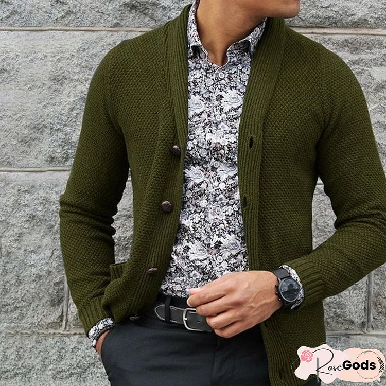 Men's Cardigan Single-Breasted Sweater