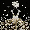 Girl in a butterfly skirt Self-Adhesive Frameless DIY Pearl Painting