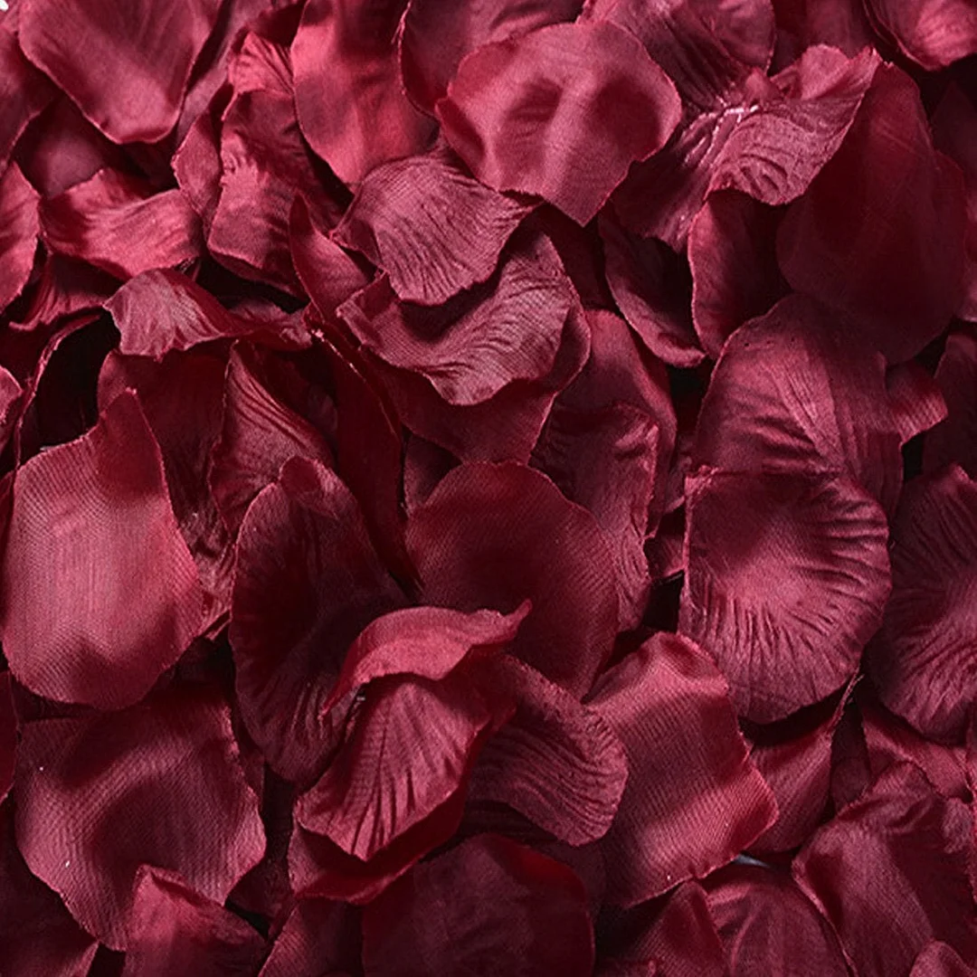 Pack of 1000 Silk Rose Petals, Artificial Flowers for Decoration Wedding Party (Burgundy)