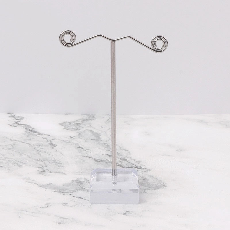 Minimalist T Shape Arylic Metal Jewelry Rack