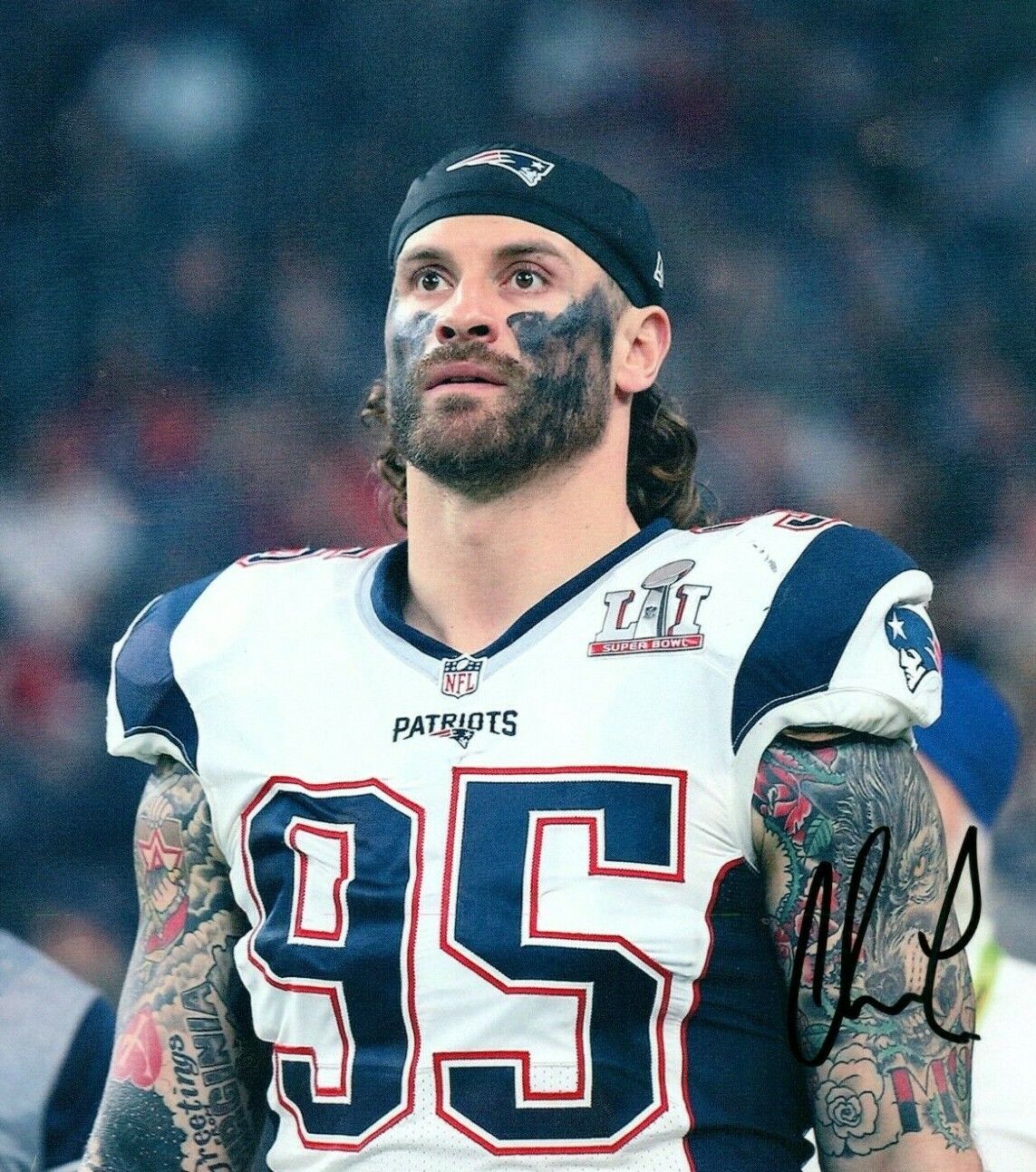 Chris Long New England Patriots SB Signed 8x10 Autographed Photo Poster painting COA 1