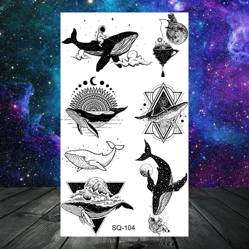 Small Skull Henna Feather Arrow Temporary Tattoos For Women Adult Kids Cross Scorpion Anchor Fake Tattoo Neck Arm Finger Tatoos