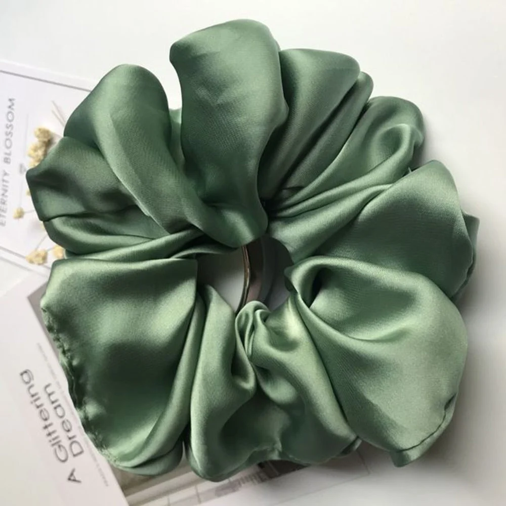 1Pc Satin Silk Oversized Hair Scrunchie Elastic Hair Bands Women Girls Ponytail Holder Hair Ties Rope Headwear Hair Accessories