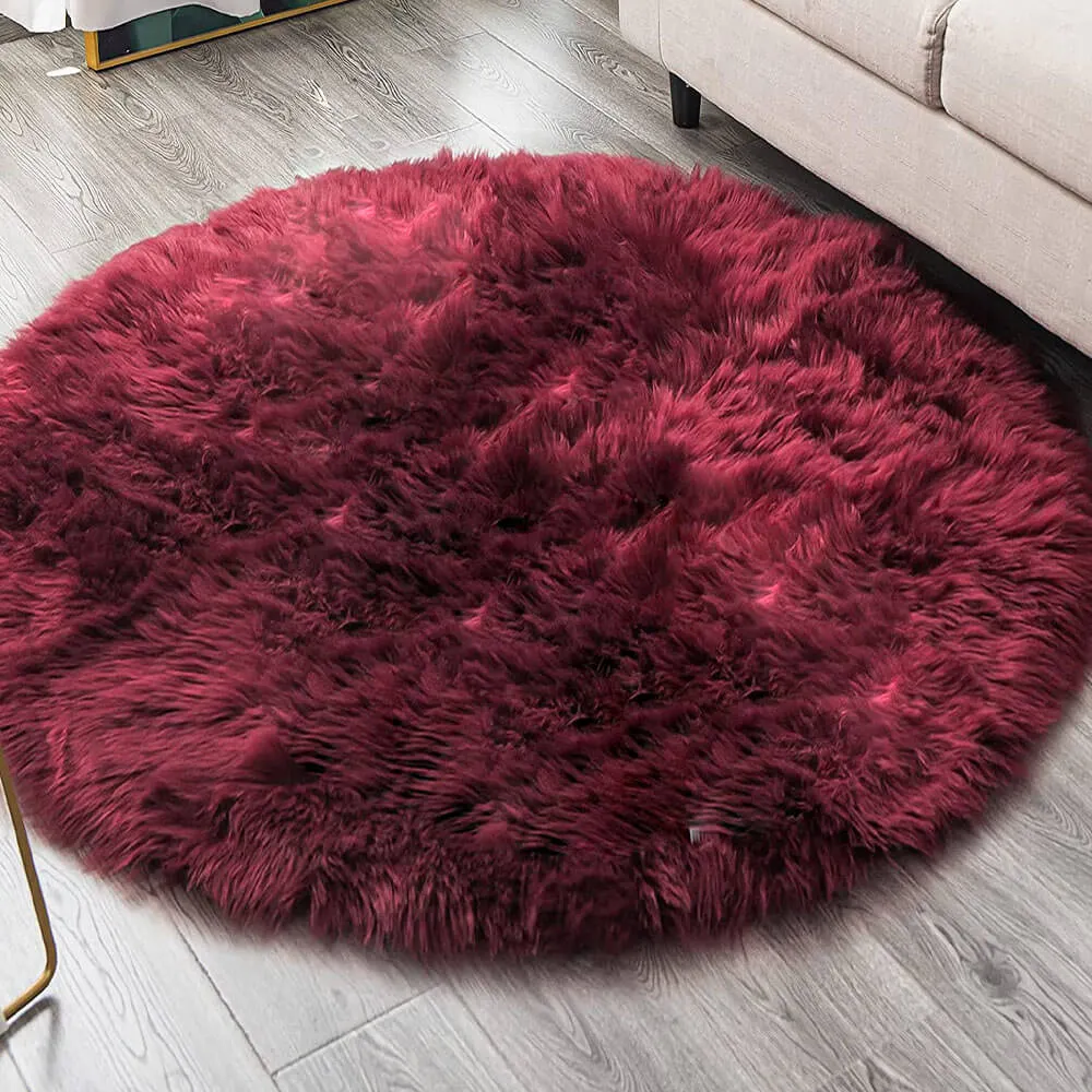 Faux Fur Round Area Rug