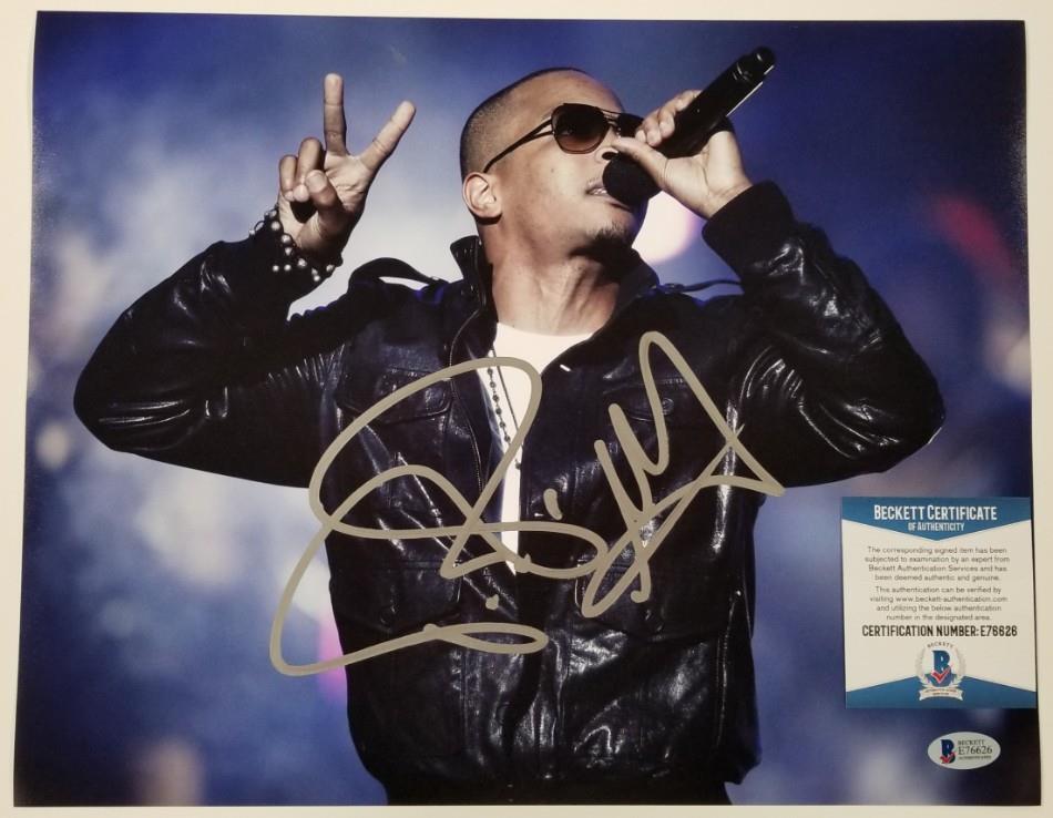 T.I. Clifford Harris Jr. Signed 11x14 Photo Poster painting #10 Hip Hop/ Rapper~ Beckett BAS COA