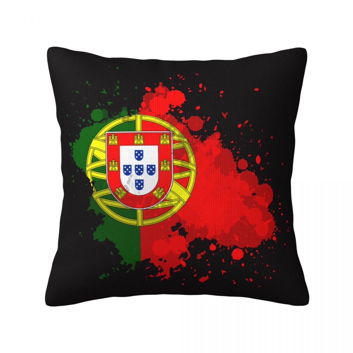 Portugal Ink Spatter Decorative Throw Pillow