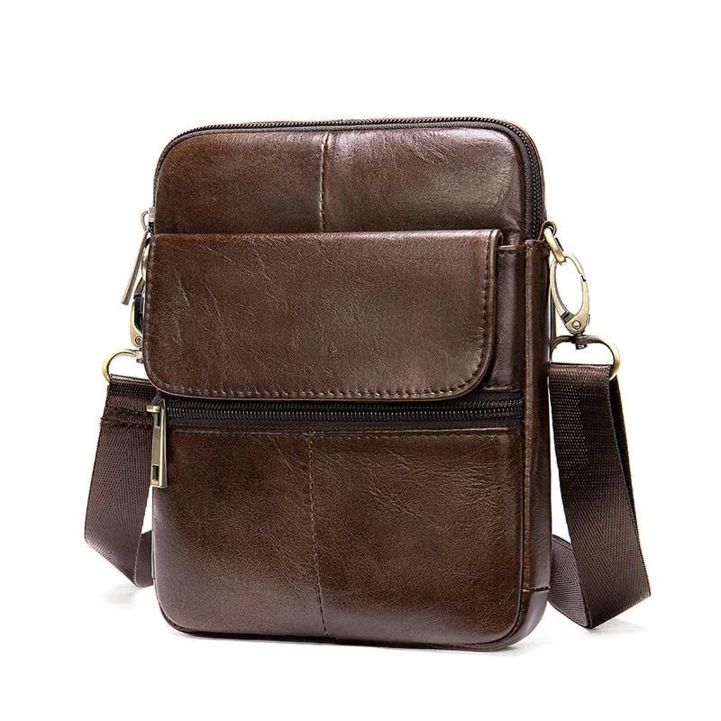 Mens Vintage Classci Large Capacity Casual Leather Shoulder Packs Crossbody Bags