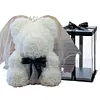 25cm Ornement en forme d'ours en peluche rose artificielle