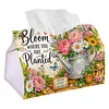 (24cm)Diamond Art Tissue Box DIY PU Napkin Cover for Home Decoration(Plant)