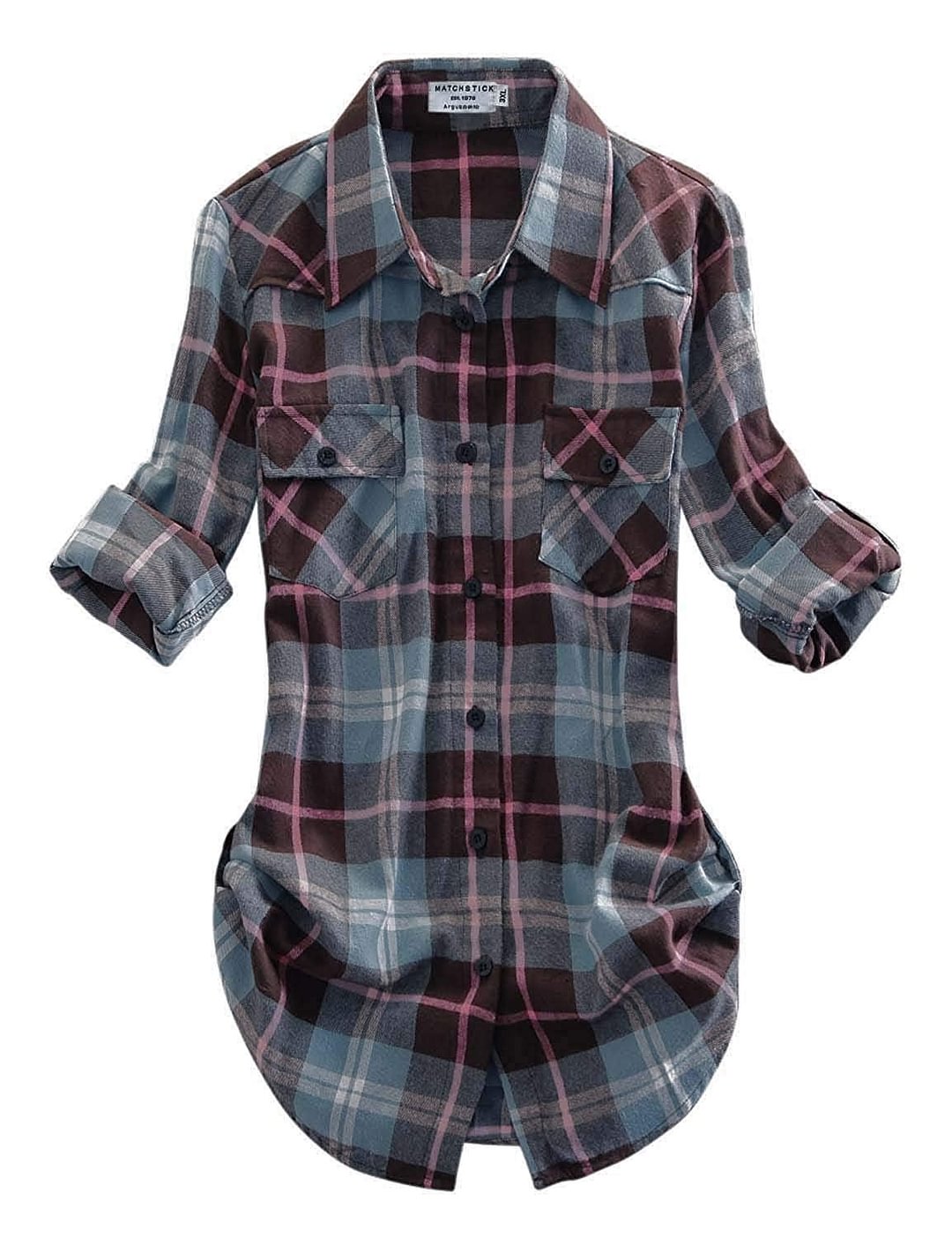 Long Sleeve  Women's Long Sleeve Flannel Plaid Shirt