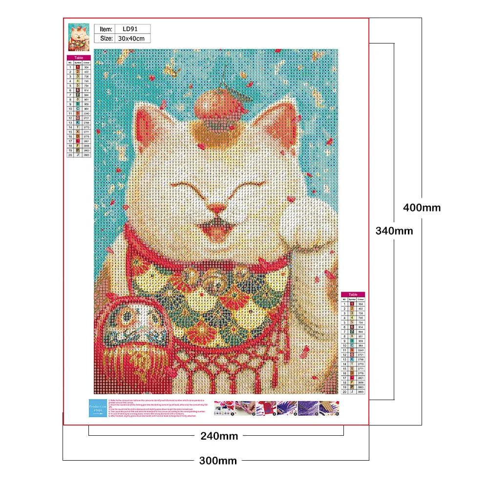 Diamond Painting - Full Round Drill - Lucky Cat