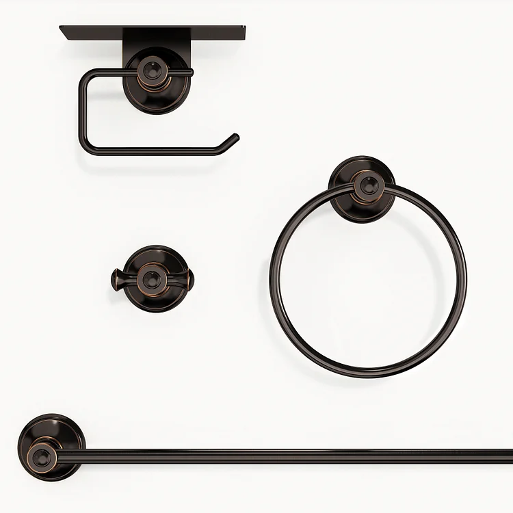 EVERSTEIN Vintage 4-Piece Bathroom Hardware Set Oil Rubbed Bronze SFS-2008-ORB