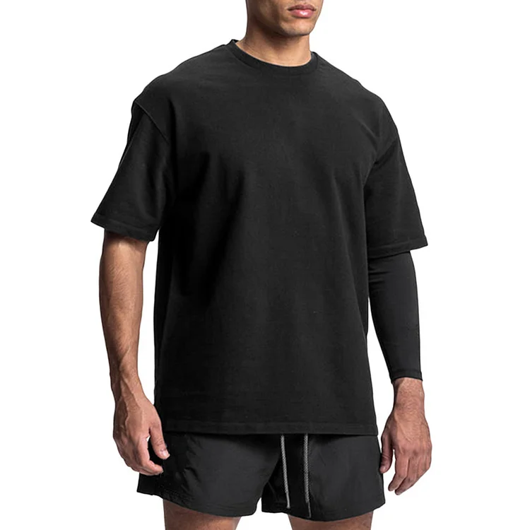 Men's Loose Dropped Round Neck Sports Outdoor T-Shirt