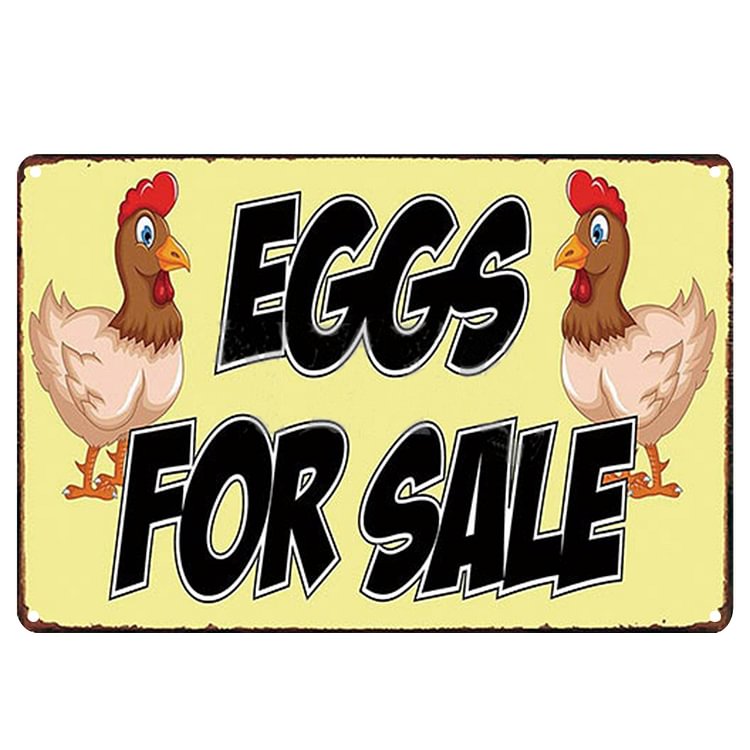 Chicken - Eggs For Sale Vintage Tin Signs/Wooden Signs - 7.9x11.8in & 11.8x15.7in