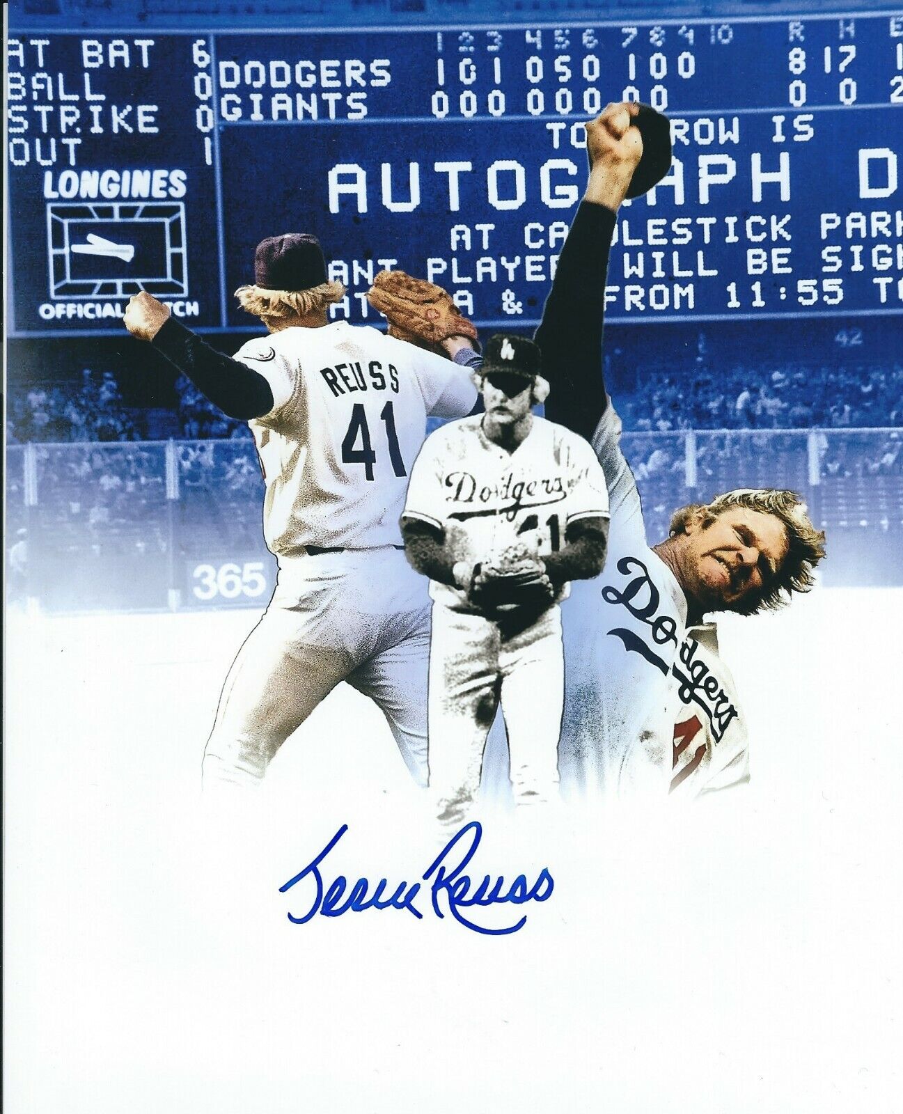 Signed 8x10 JERRY REUSS Los Angeles Dodgers Autographed Photo Poster painting - COA